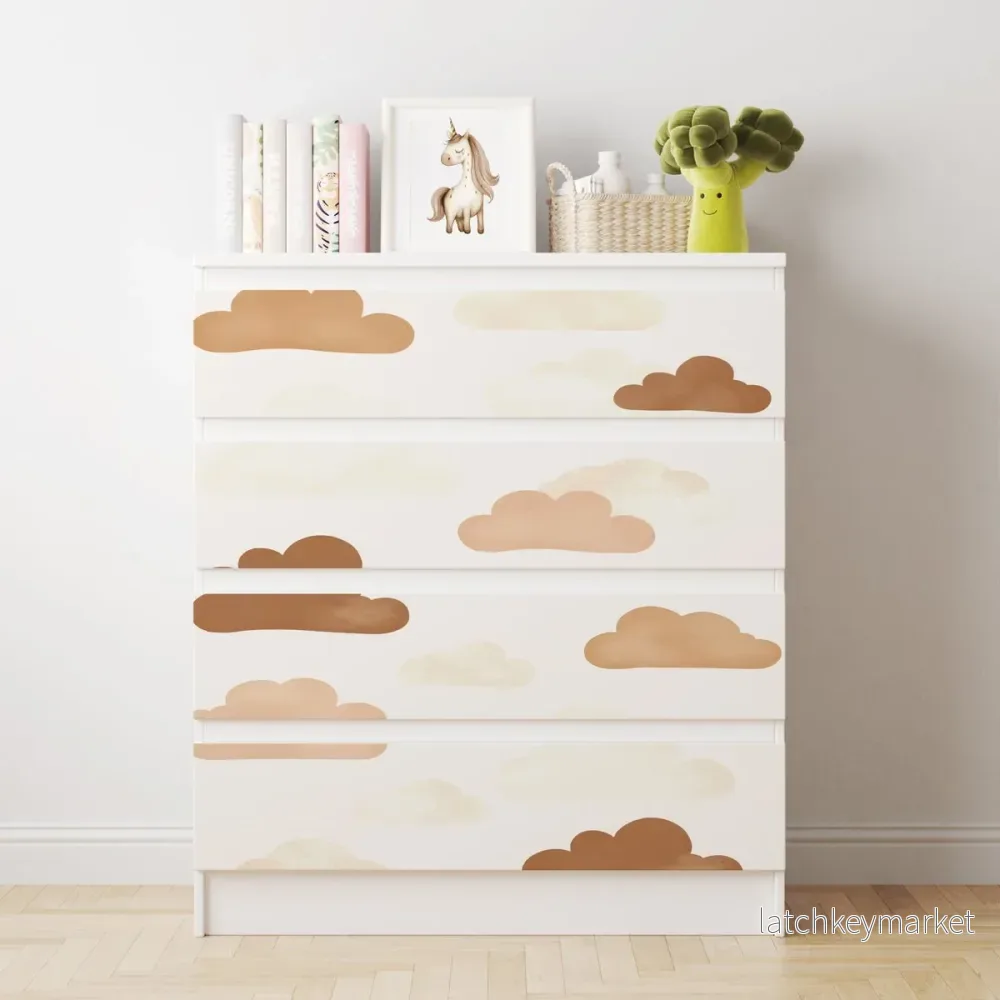 Dekorfolie till IKEA MALM – Beige moln Dekorfolie till IKEA MALM – Beige moln