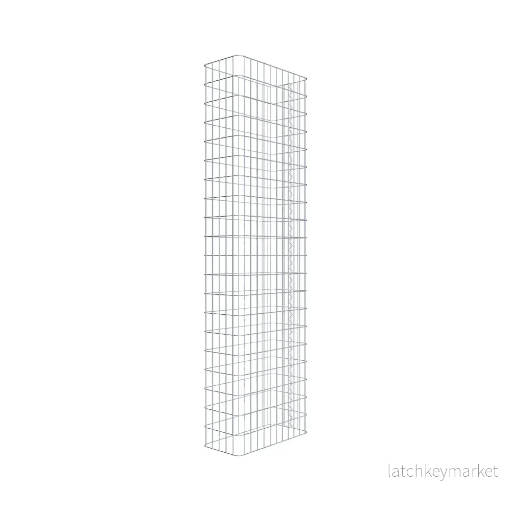 Gabionstängsel längd 57 cm, höjd 200 cm, djup 27 cm, maskstorlek 5 x 10 cm