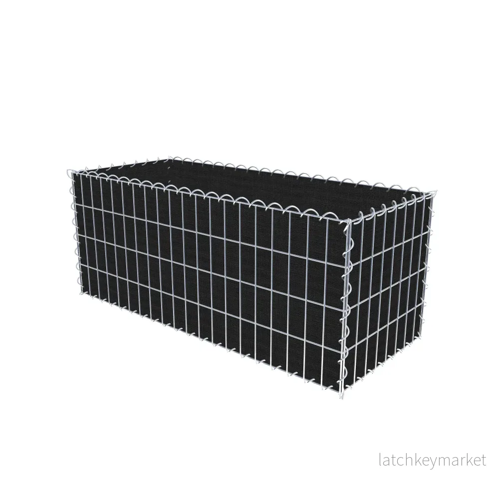Grön gabion med fleece 100 cm x 40 cm x 40 cm (L x H x D), maskstorlek 5 cm x 10 cm, spiral - Bild 2