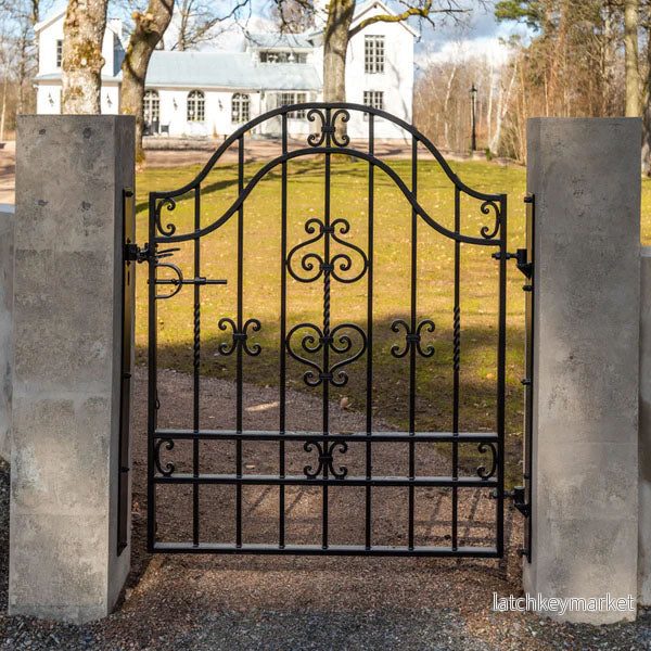 Valdemarsro smidesgrind enkel med stolpar (lagervara) - Bild 2