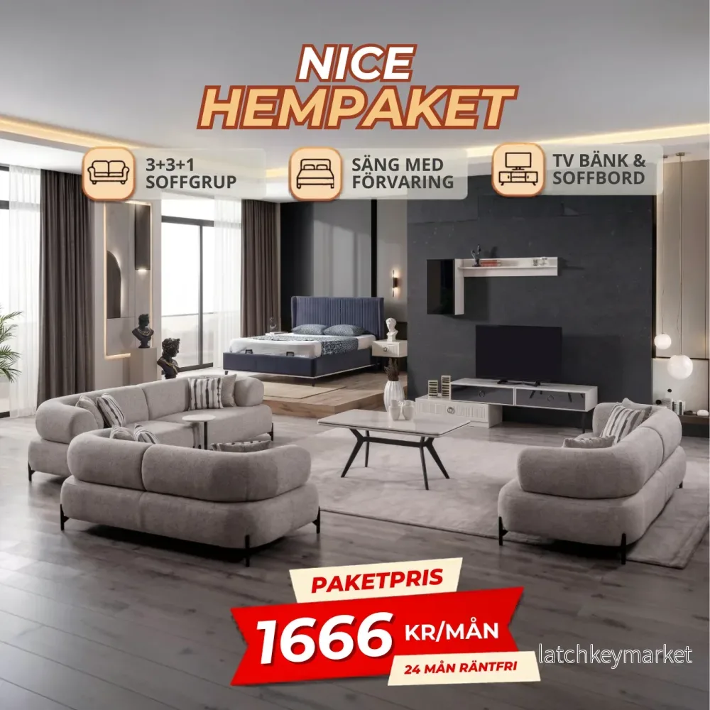 2️⃣3️⃣ NICE HemPaket (Aronya-A 3+3+1 Soffgrupp – Savana TV-Bänk – Savana Soffbord – Savana Säng med förvaring) 2️⃣3️⃣ NICE HemPaket (Aronya-A 3+3+1 Soffgrupp – Savana TV-Bänk – Savana Soffbord – Savana Säng med förvaring)