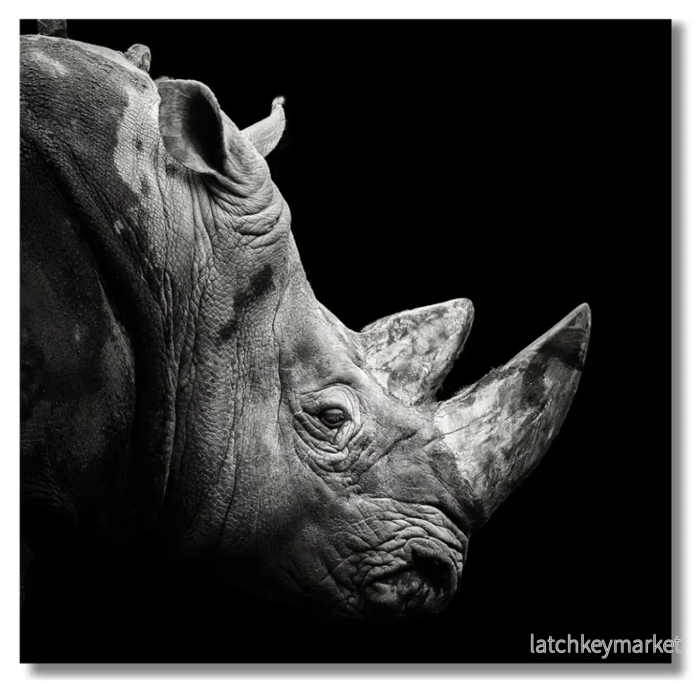 Tavla Aluminium art Rhino Tavla Aluminium art Rhino