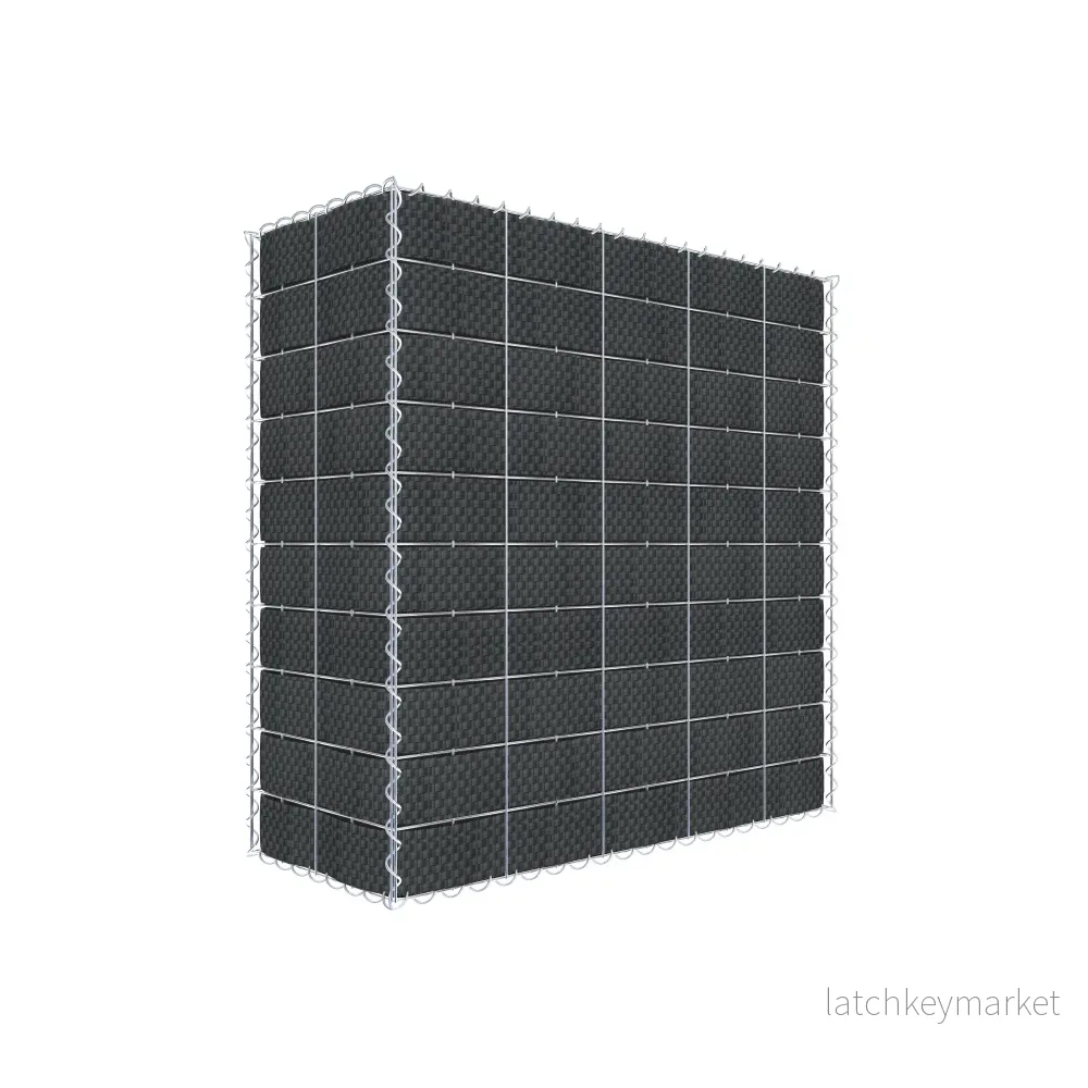 Grön gabion med fleece & insynsskydd 100 cm x 100 cm x 40 cm (L x H x D), maskstorlek 10 cm x 10 cm, spiral Grön gabion med fleece & insynsskydd 100 cm x 100 cm x 40 cm (L x H x D), maskstorlek 10 cm x 10 cm, spiral
