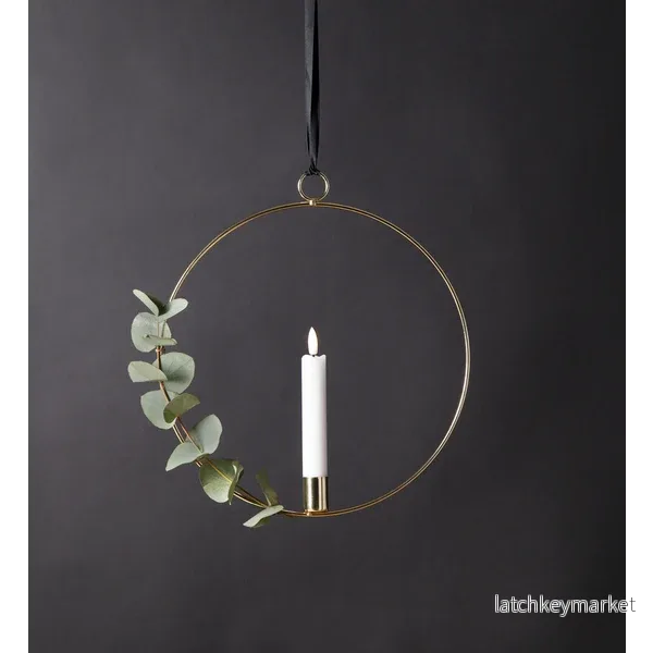 Ljusstake hängande Ring ink. LED ljus Mässing Ljusstake hängande Ring ink. LED ljus Mässing