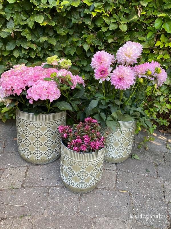 Blomkruka Zink antikgröna, 3-pack H29xD26 cm REA Blomkruka Zink antikgröna, 3-pack H29xD26 cm REA