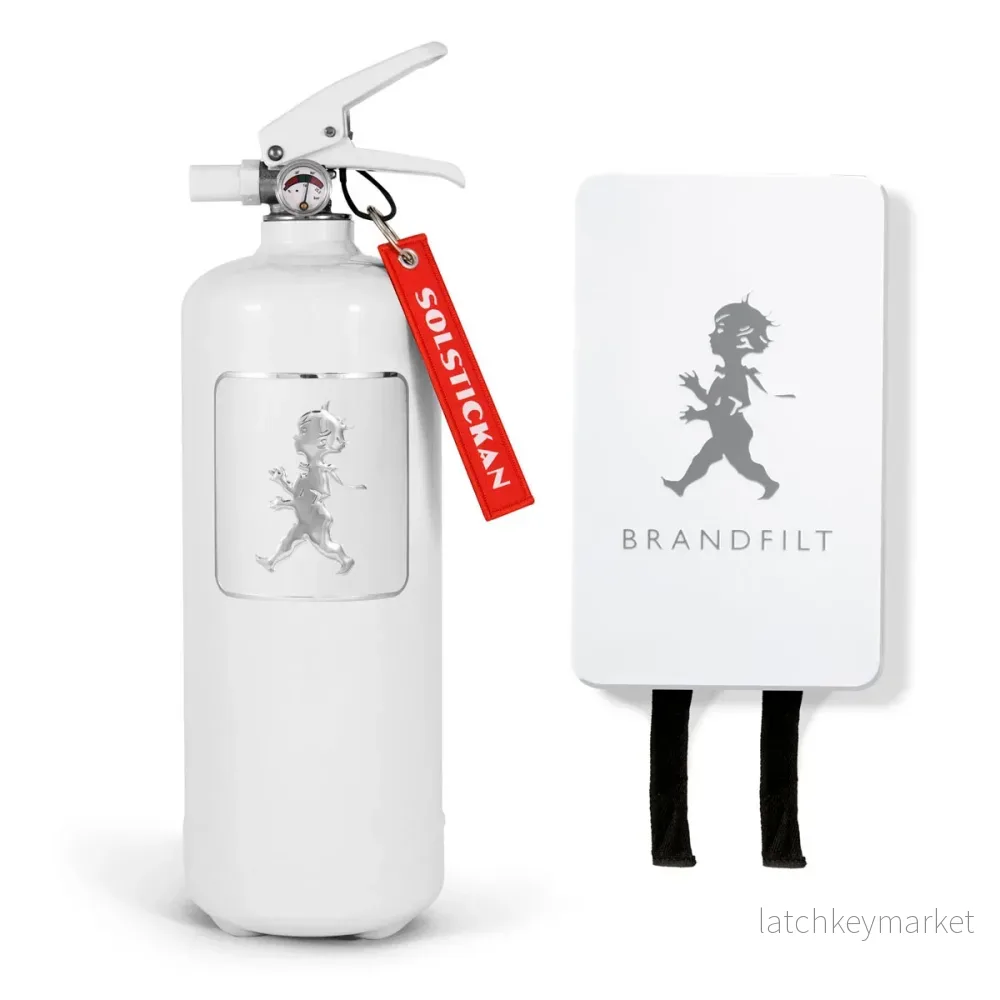 Paket Solstickan brandsläckare & brandfilt vit/silver Paket Solstickan brandsläckare & brandfilt vit/silver