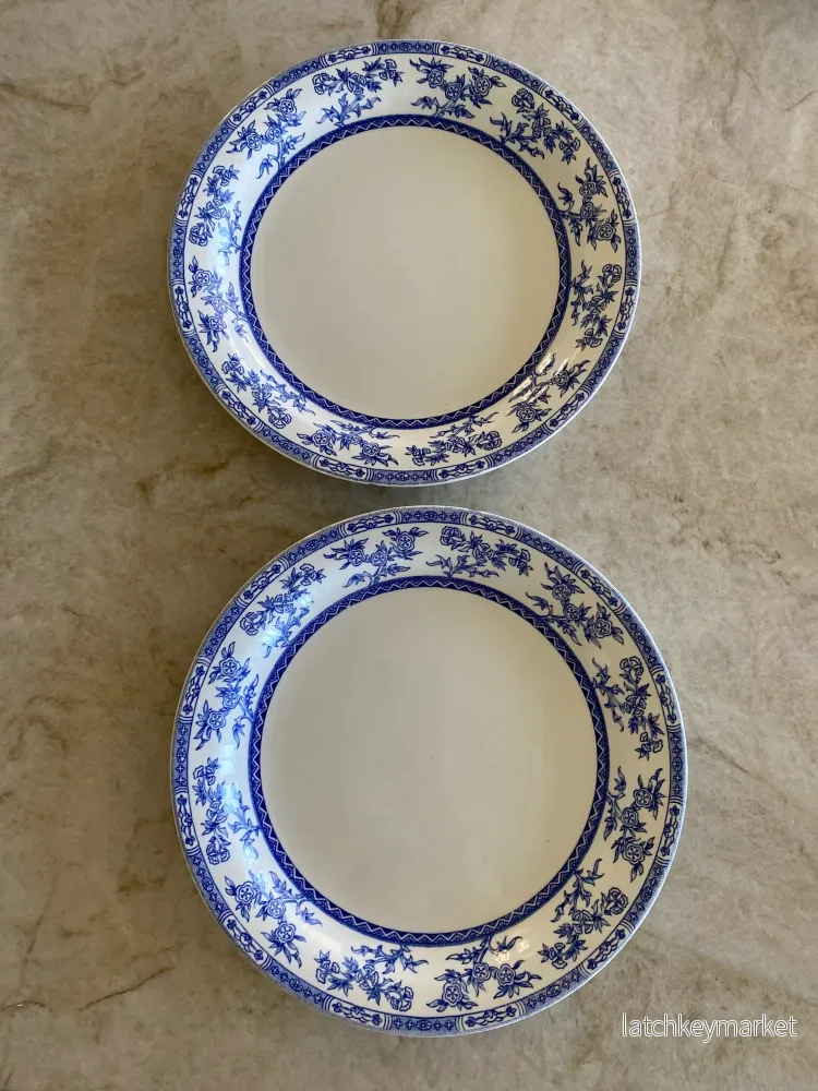 2st blåvita tallrikar - ORIENT RÖRSTRAND