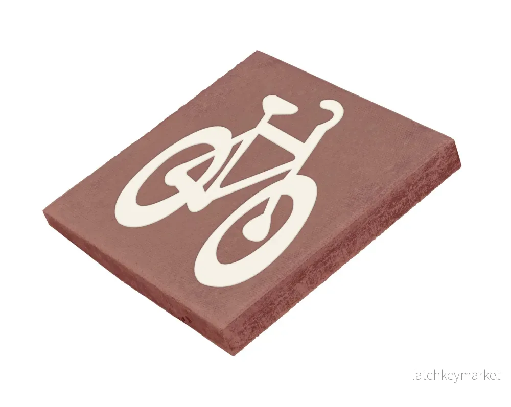 Symbolplattan Cykel Karminröd 500x500x70