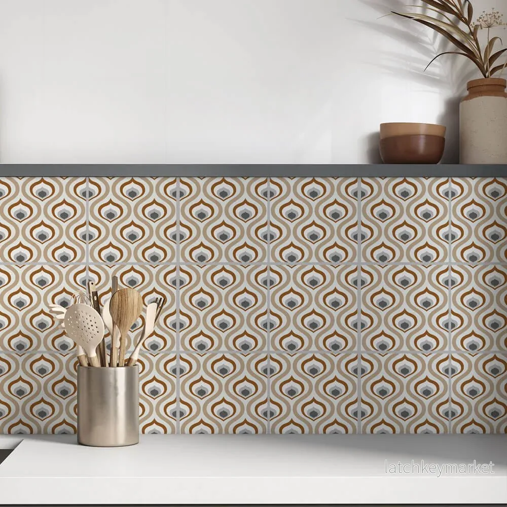 Kakeldekor retro beige