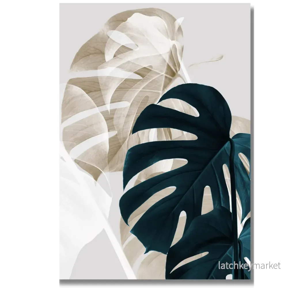 Tavla Aluminium art Drink Leaf- Blue Beige Tavla Aluminium art Drink Leaf- Blue Beige