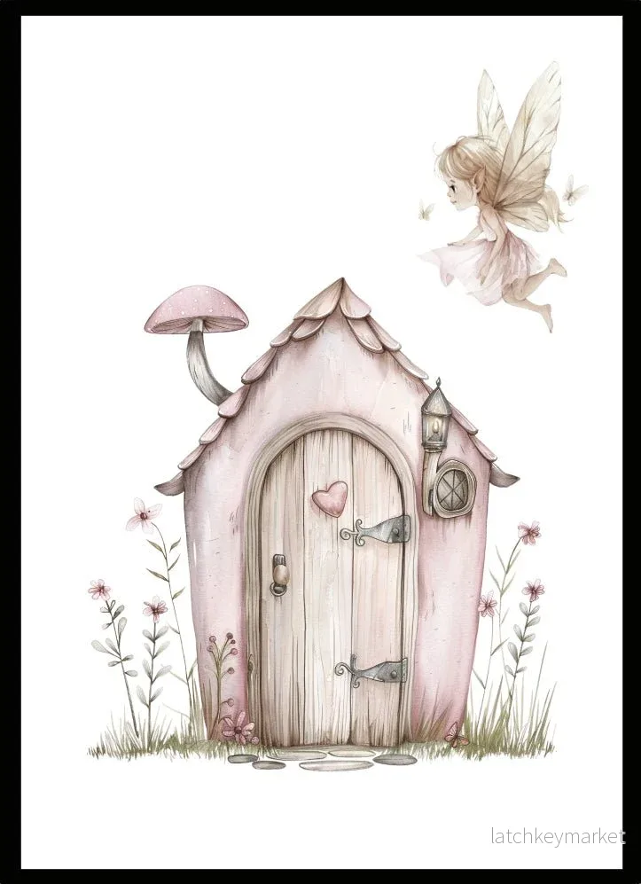 Barntavla Fairy & house