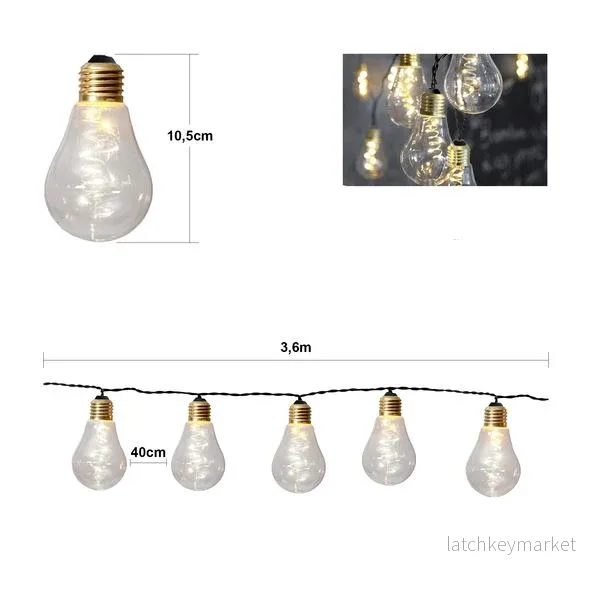 Ljusslinga för eluttag Glow 360 cm Transparent - Bild 3