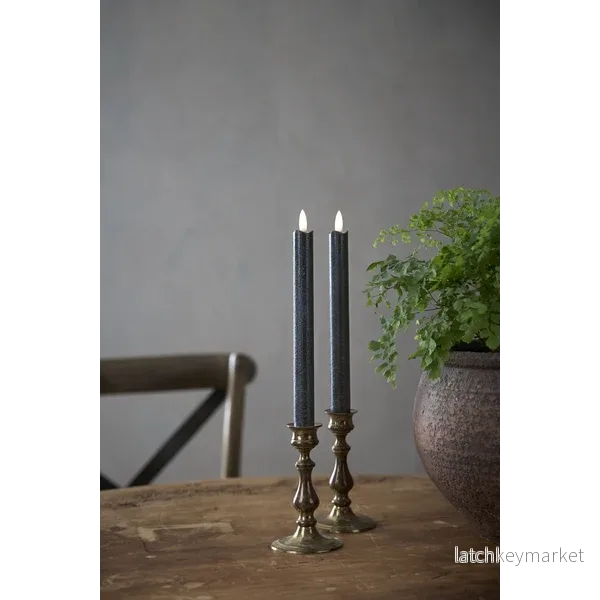 LED Antikljus 2-Pack Flamme Svart
