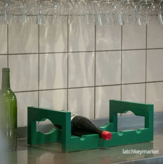 Massproductions Silo Stackable Wine Rack Green Massproductions Silo Stackable Wine Rack Green