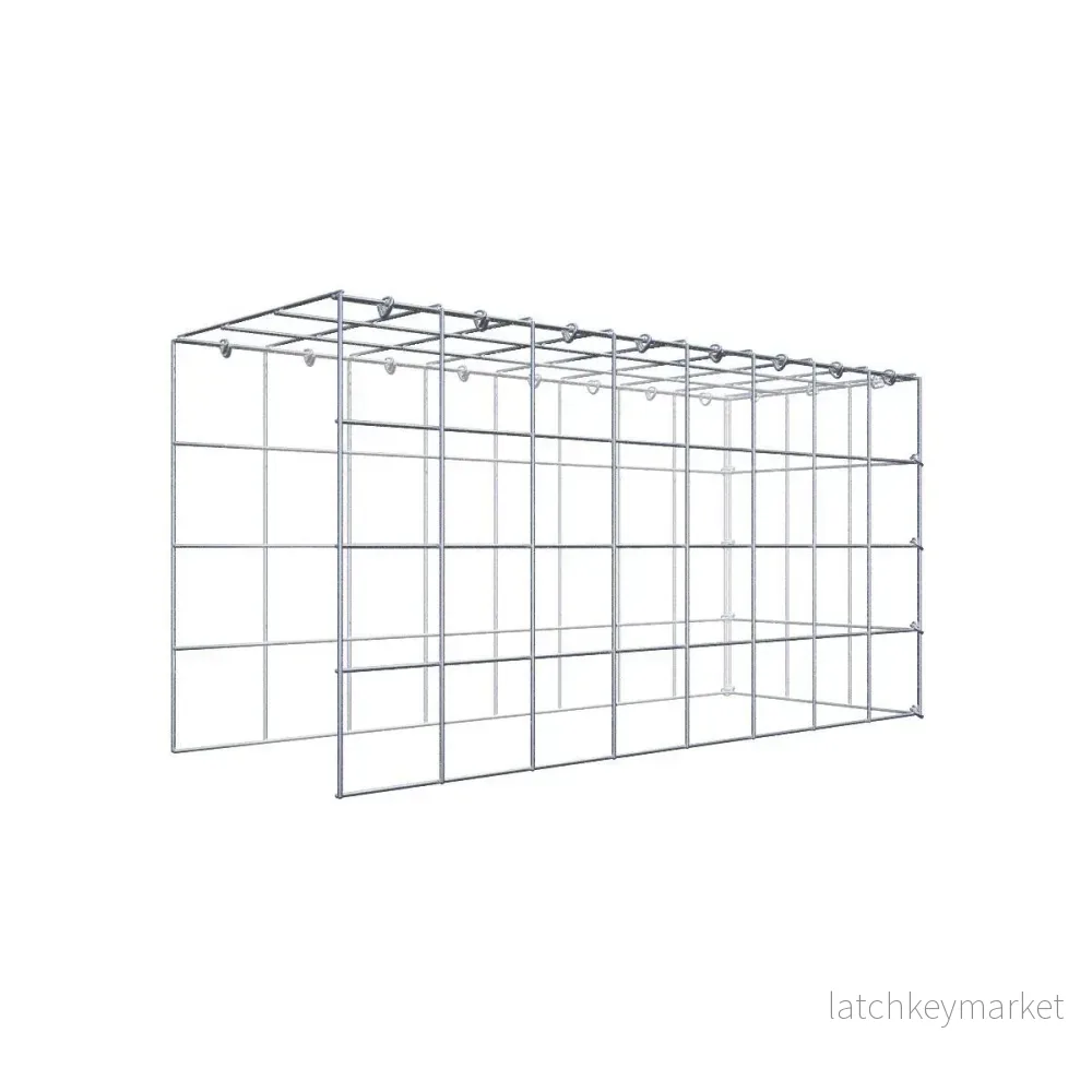 Extra gabion typ 4 80 cm x 40 cm x 30 cm (L x H x D), maskstorlek 10 cm x 10 cm, C-ring Extra gabion typ 4 80 cm x 40 cm x 30 cm (L x H x D), maskstorlek 10 cm x 10 cm, C-ring