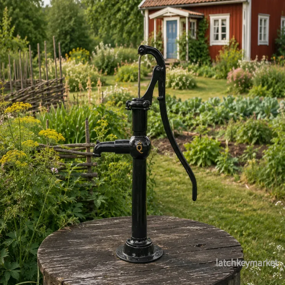 Gårdspump Qvesarum svart manuell pump - Bild 2