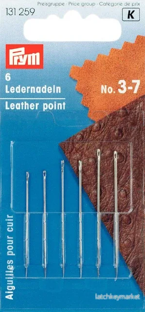 Lädernålar 6-pack, med triangulär spets Lädernålar 6-pack, med triangulär spets