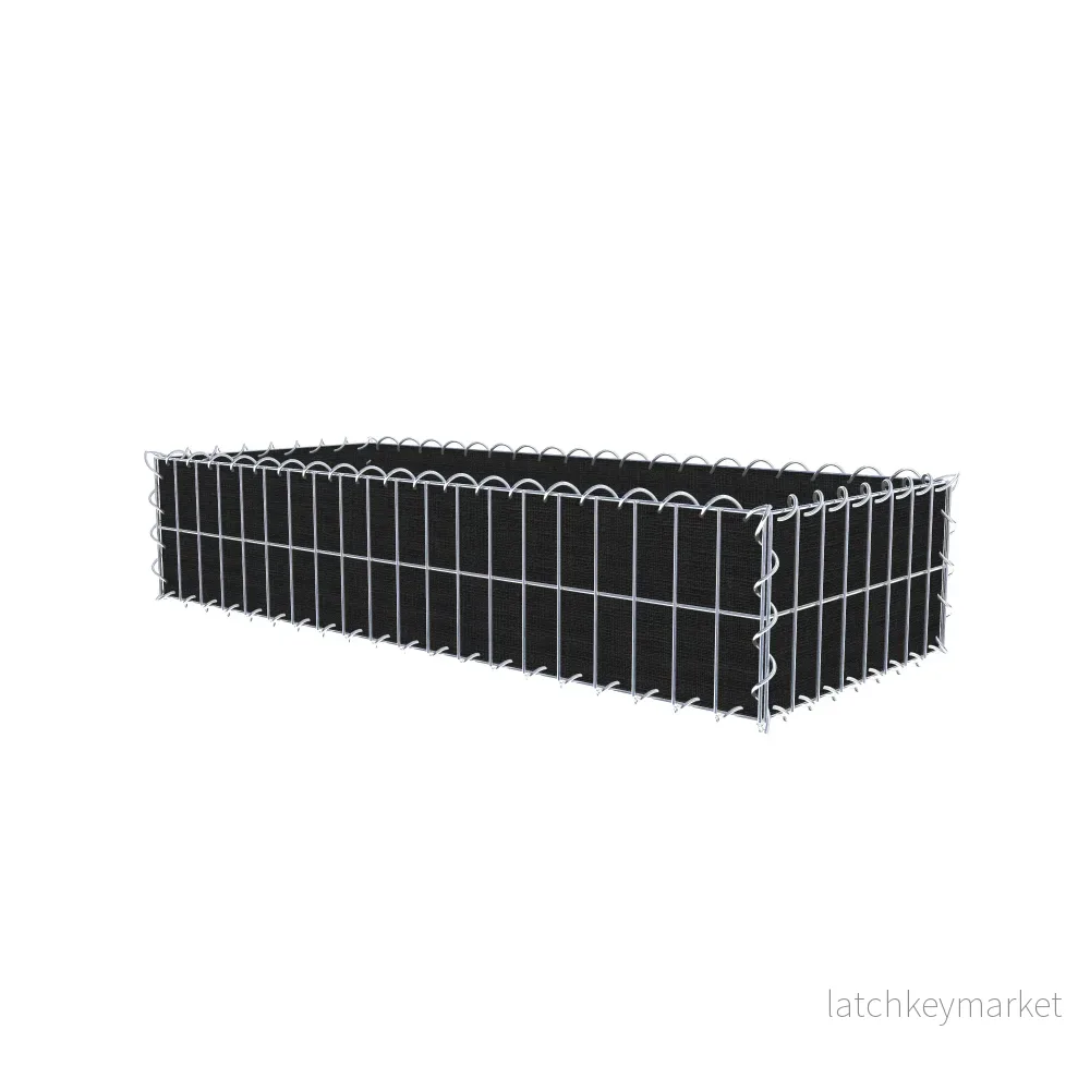 Grön gabion med fleece 100 cm x 20 cm x 40 cm (L x H x D), maskstorlek 5 cm x 10 cm, spiral - Bild 2