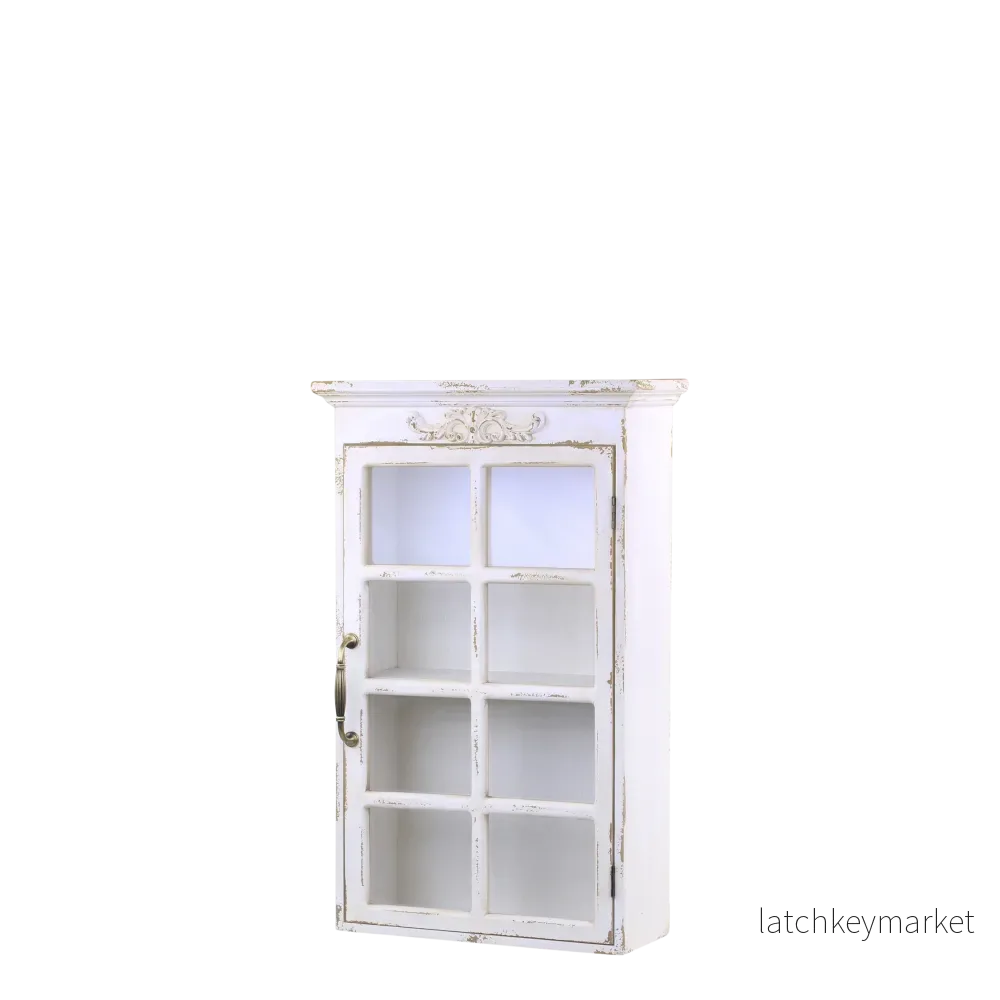 Chic Antique Väggskåp med dekor H70/L44/B17,5 cm antik creme