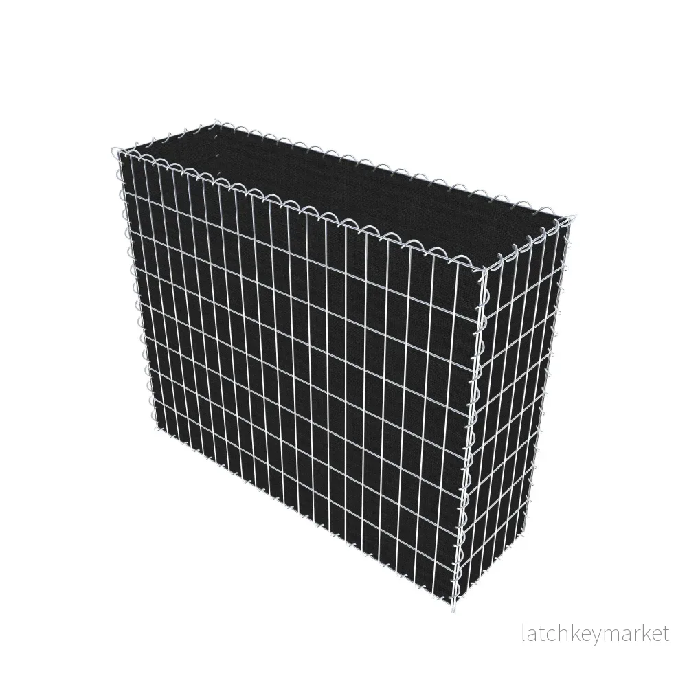 Grön gabion med fleece 100 cm x 80 cm x 30 cm (L x H x D), maskstorlek 5 cm x 10 cm, spiral - Bild 2