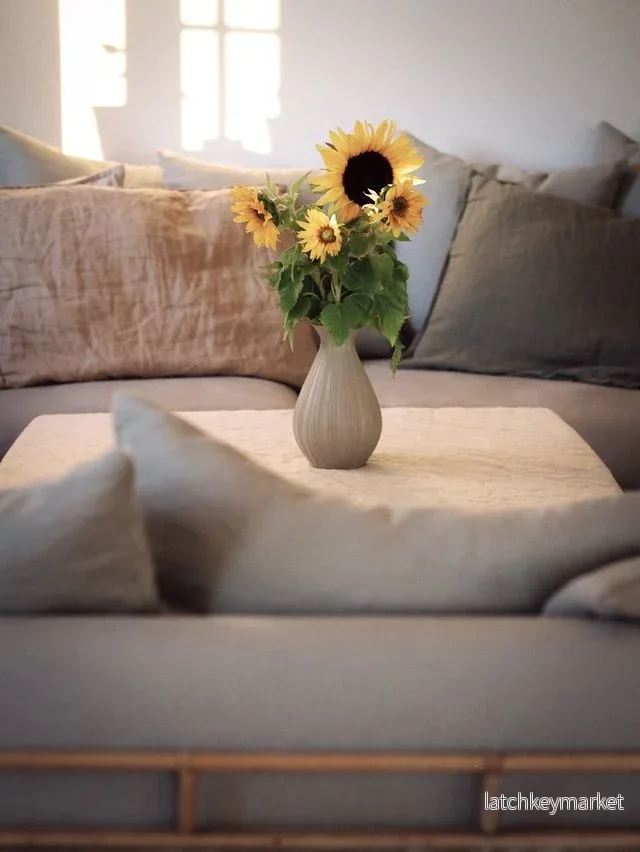 Gråbeige 3-sits soffa i linnemix - Bild 2