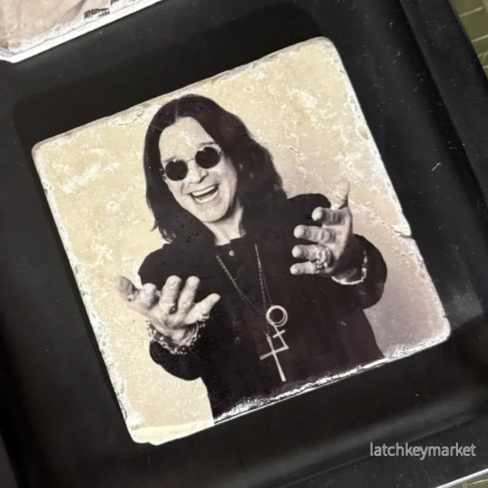 Glasunderlägg marmor Ozzy Osbourne