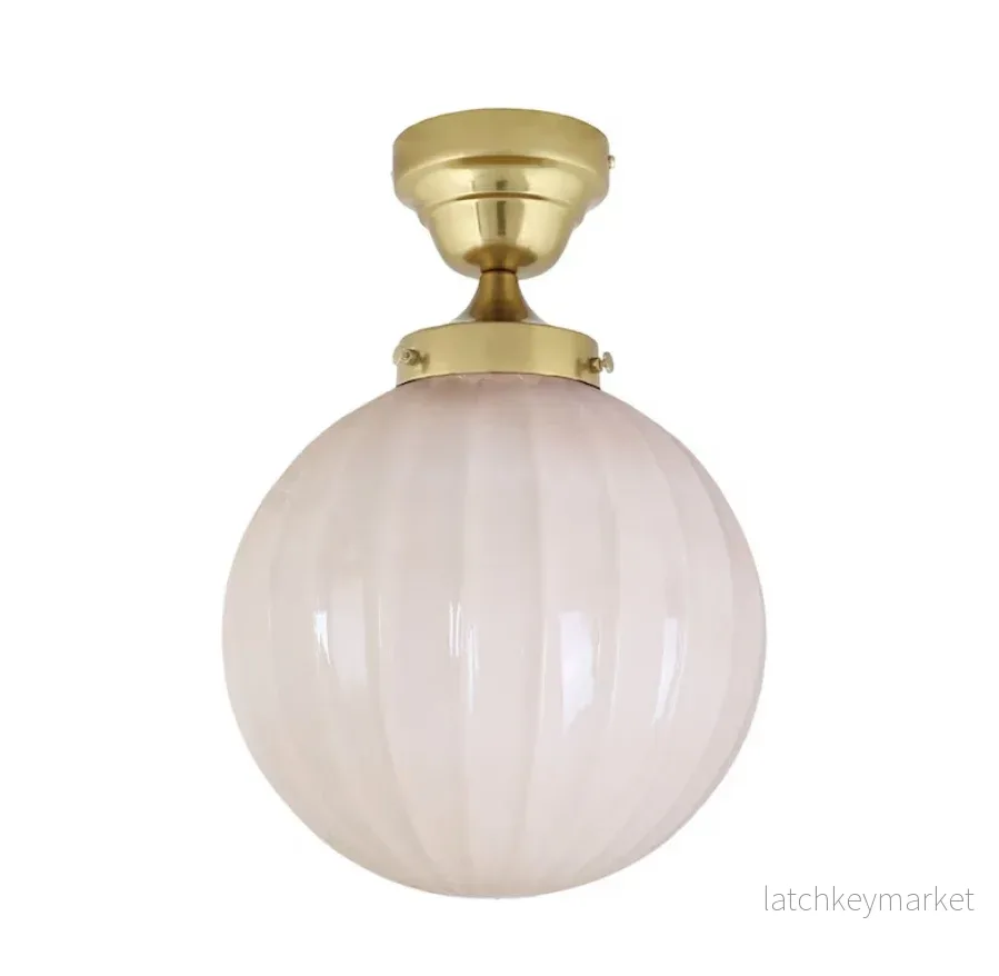 Taklampa Marit Mässing/Opal Beige Stor