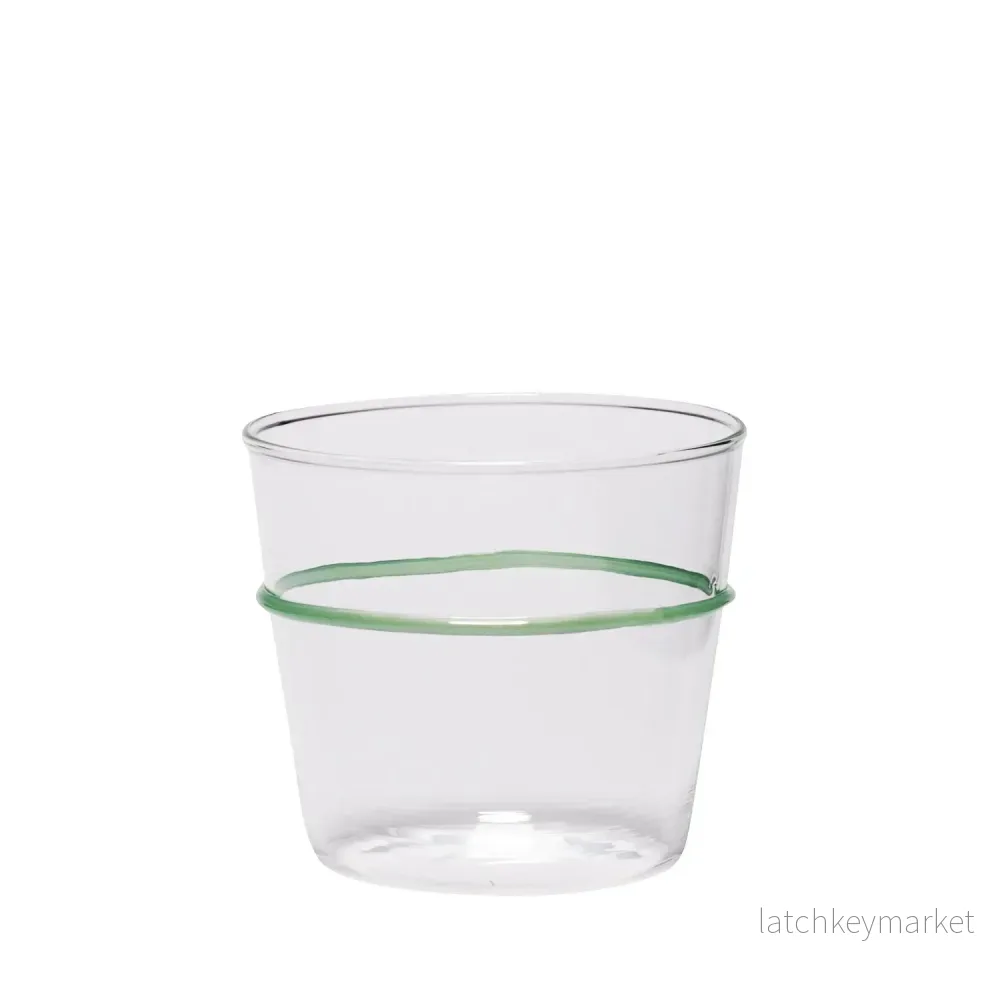 Drinking Glass Green Line