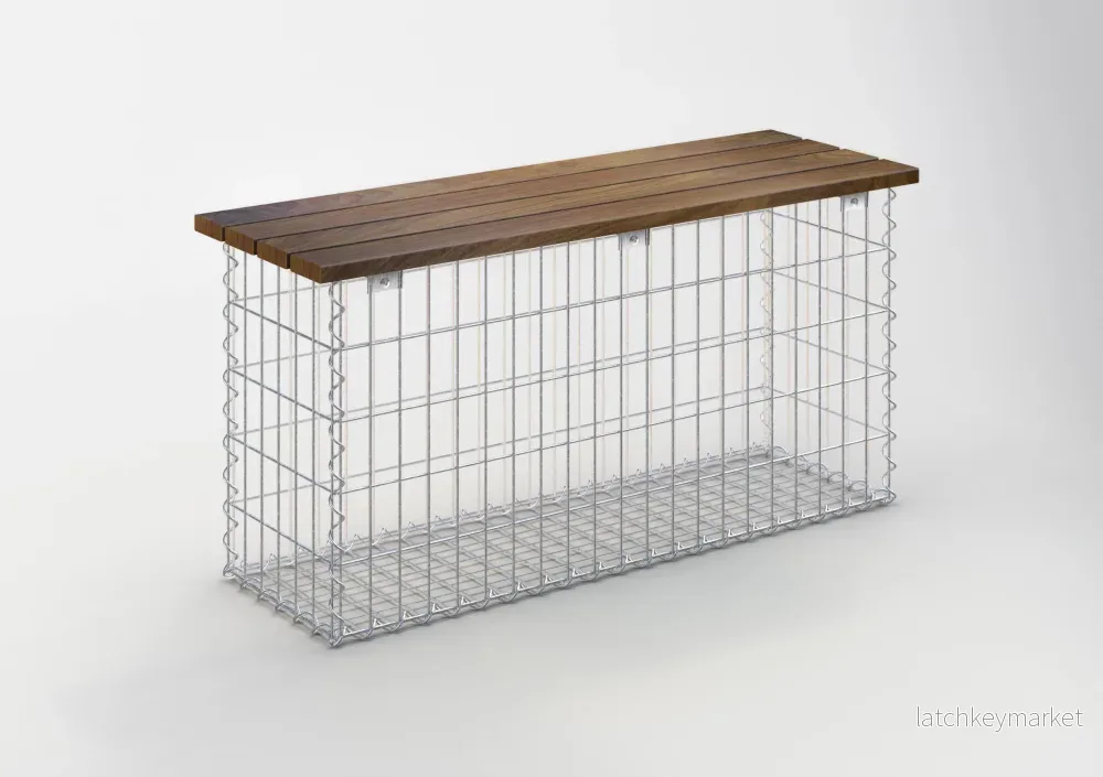 Trädgårdsbänk med spiralgabion CUMARU MW 5 x 10 cm 105 x 50 x 50 cm