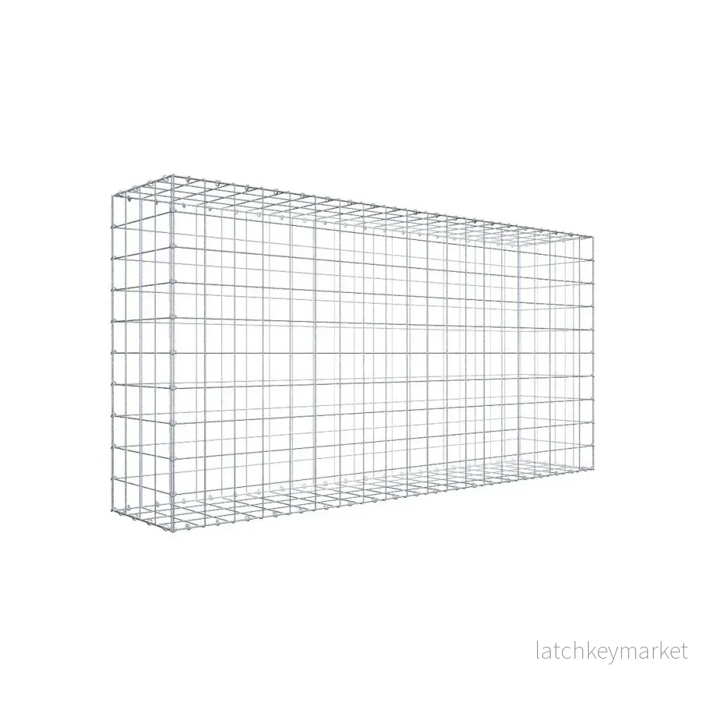 Gabion 200 cm x 100 cm x 40 cm (L x H x D), maskstorlek 10 cm x 10 cm, C-ring Gabion 200 cm x 100 cm x 40 cm (L x H x D), maskstorlek 10 cm x 10 cm, C-ring