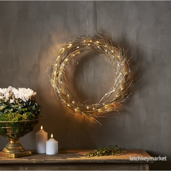 Belysning Jul Krans Fizzy 45 cm Guld