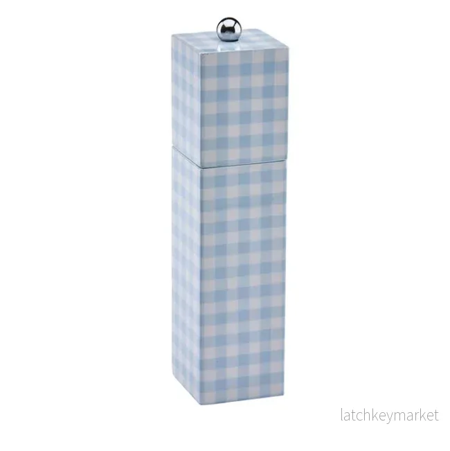 Blue Gingham Salt & Pepper Mill Blue Gingham Salt & Pepper Mill