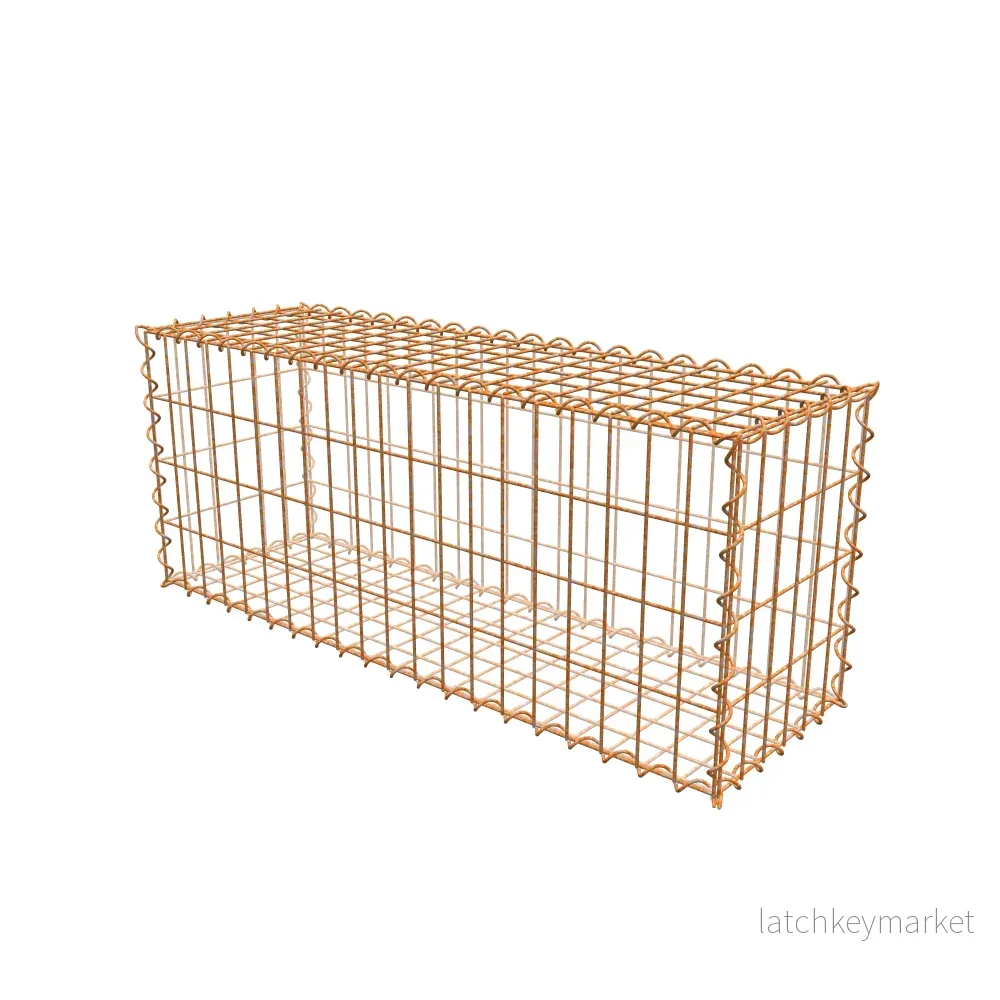 Rostig gabion 100 cm x 40 cm x 30 cm (L x H x D), maskstorlek 5 cm x 10 cm, spiral - Bild 2