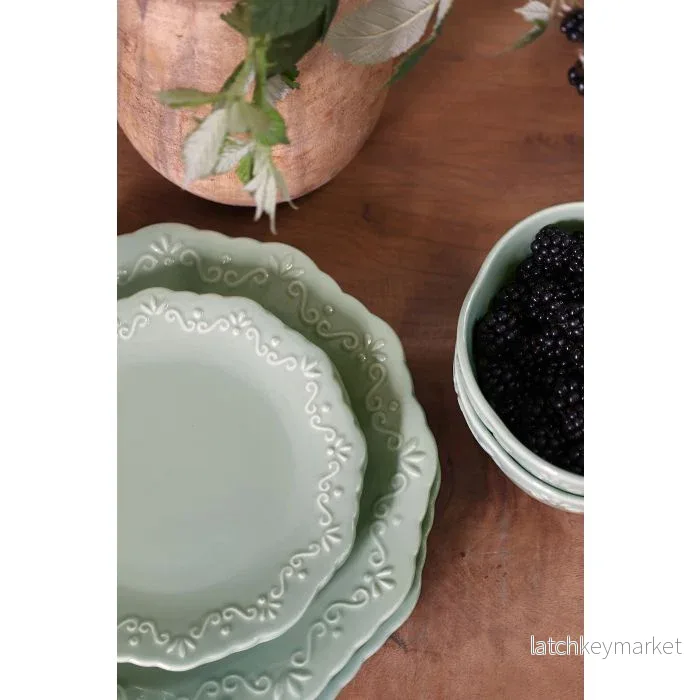 Köksservis Provence Middagstallrik 4-pack Ø27 cm Grön - Bild 3