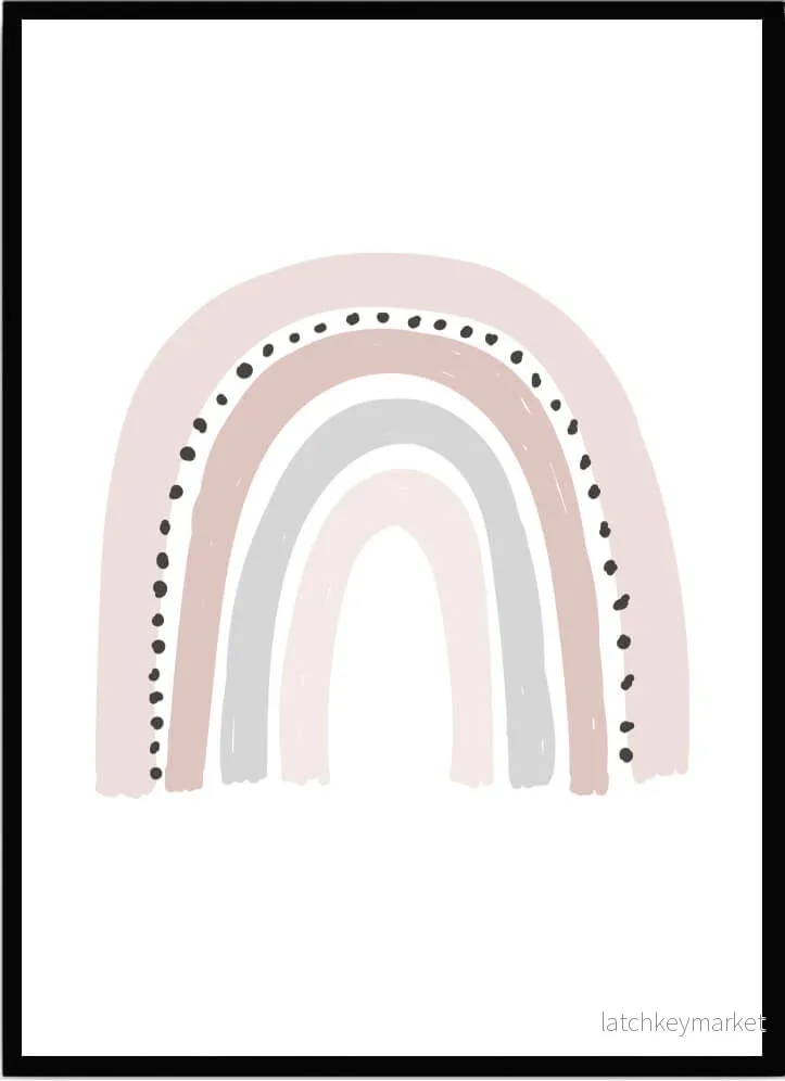 Poster Regnbåge rosa