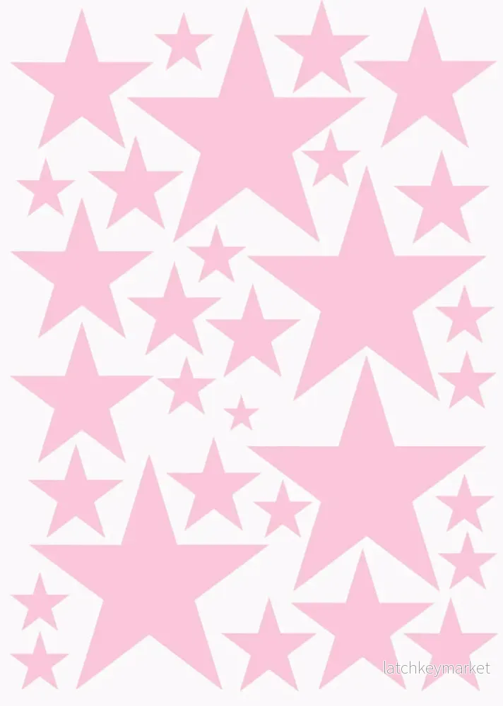 Väggdekor Stjärnor rosa - olika storlekar - Bild 2