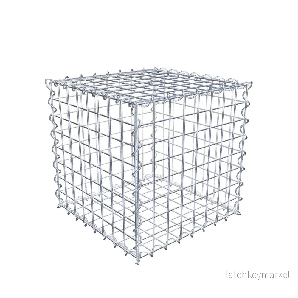 Gabion 40 cm x 40 cm x 40 cm (L x H x D), maskstorlek 5 cm x 5 cm, spiral Gabion 40 cm x 40 cm x 40 cm (L x H x D), maskstorlek 5 cm x 5 cm, spiral