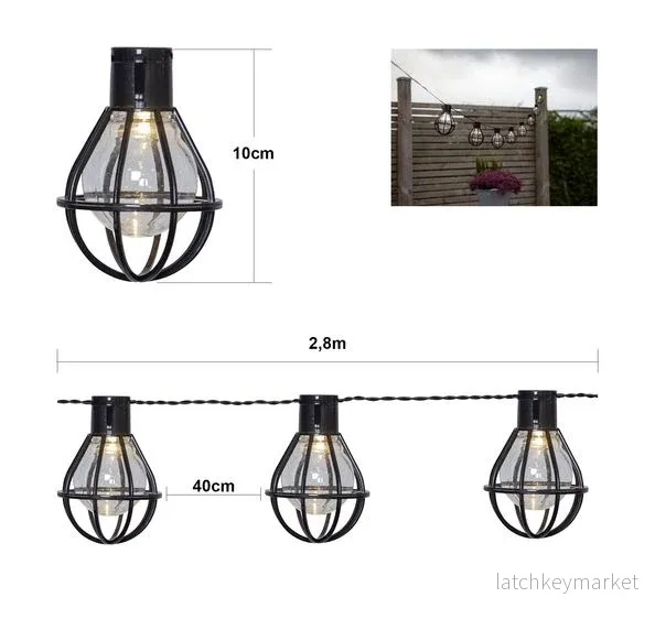 Trädgårdsbelysning ljusslinga Cage 280 cm - Bild 2