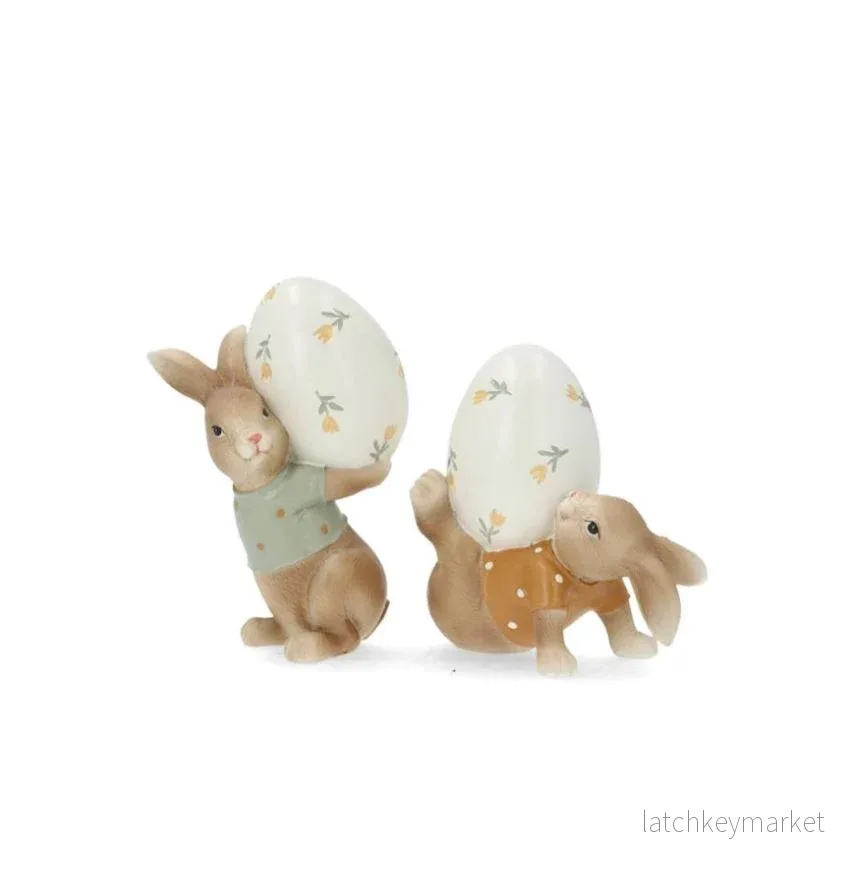 Påskdekoration Kaniner med Ägg Mix 12 cm Påskdekoration Kaniner med Ägg Mix 12 cm