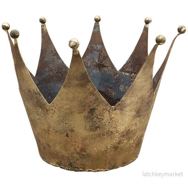 Dekoration Figur Krona Teal guld metall (B/D/H) 21x21x17 cm REA Dekoration Figur Krona Teal guld metall (B/D/H) 21x21x17 cm REA