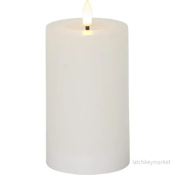 Blockljus LED Flamme Flow Vit 15 cm