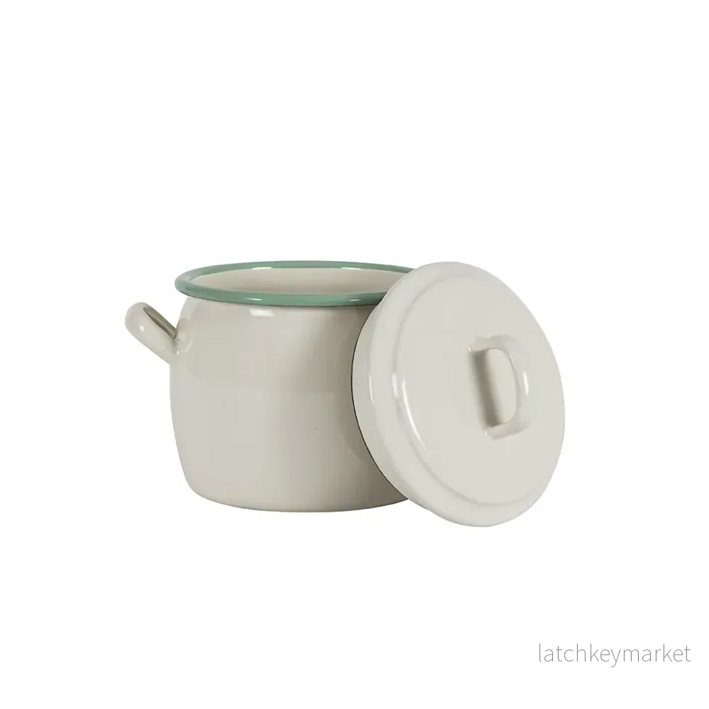Burk med lock Kockums emajl - Bild 2