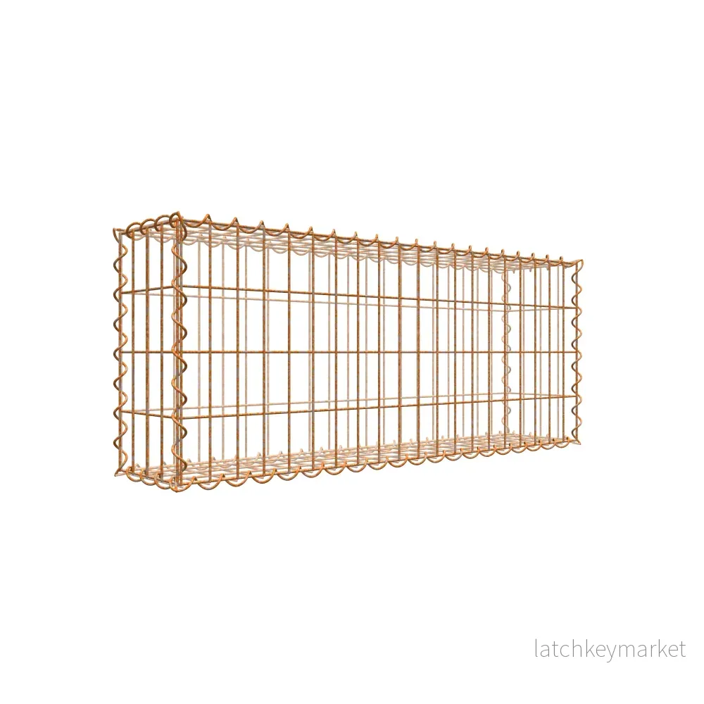 Rostig gabion 100 cm x 40 cm x 20 cm (L x H x D), maskstorlek 5 cm x 10 cm, spiral Rostig gabion 100 cm x 40 cm x 20 cm (L x H x D), maskstorlek 5 cm x 10 cm, spiral