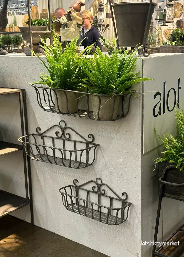 Blomkruka Utomhus Blomlåda Vägg korg 3-pack Antik HH - Bild 2