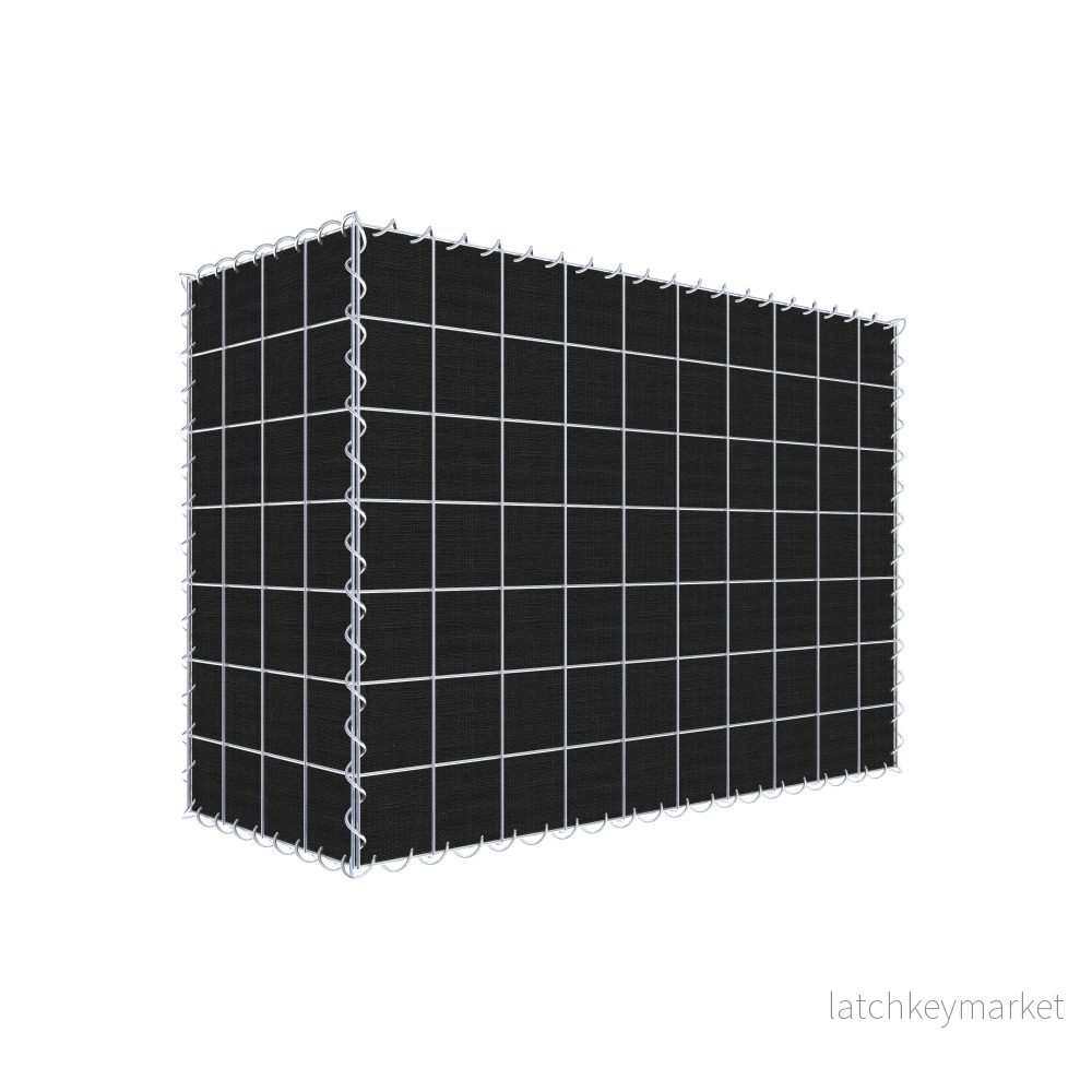 Grön gabion med fleece 100 cm x 70 cm x 40 cm (L x H x D), maskstorlek 10 cm x 10 cm, spiral