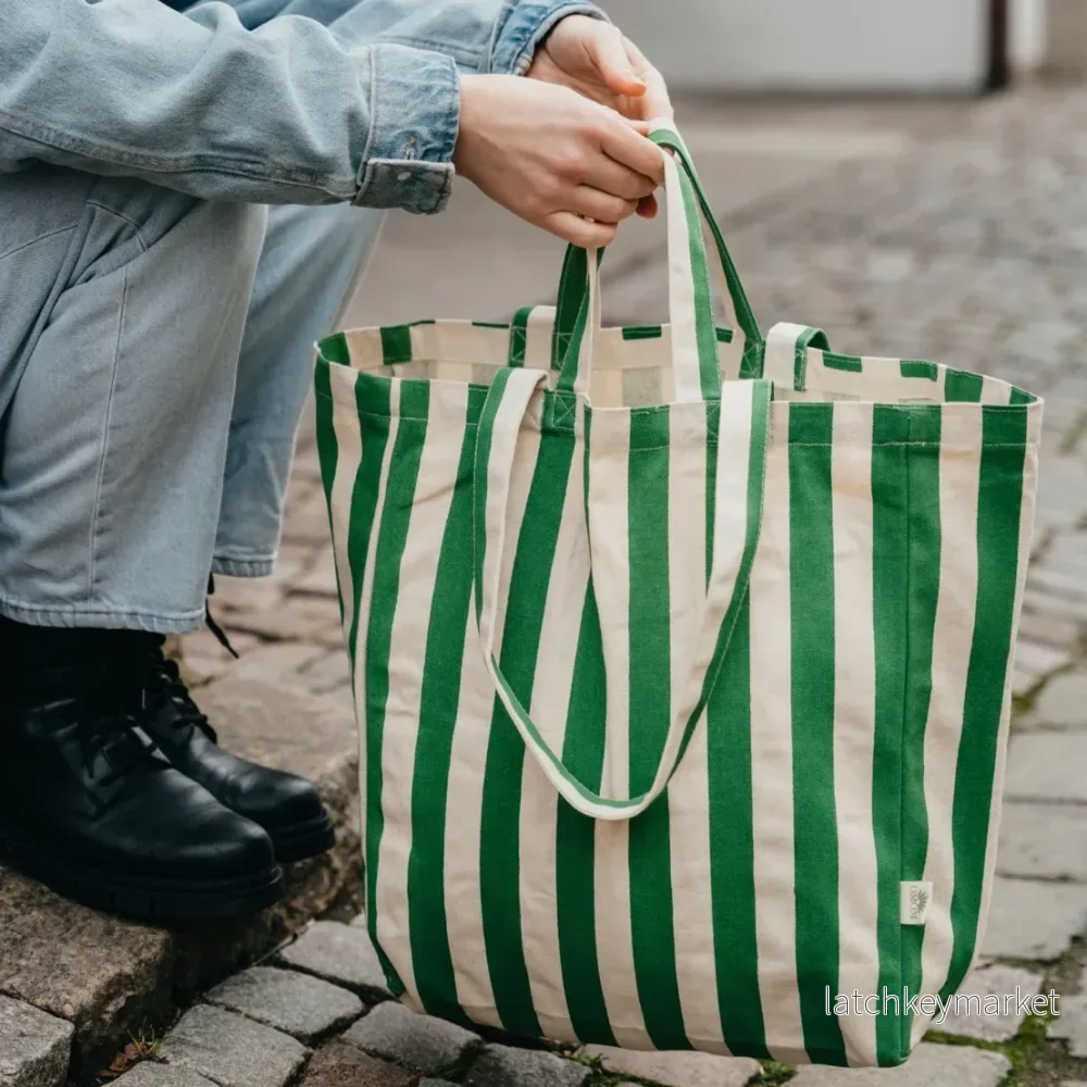 Tygkasse Orginal – Randig grön Tygkasse Orginal – Randig grön