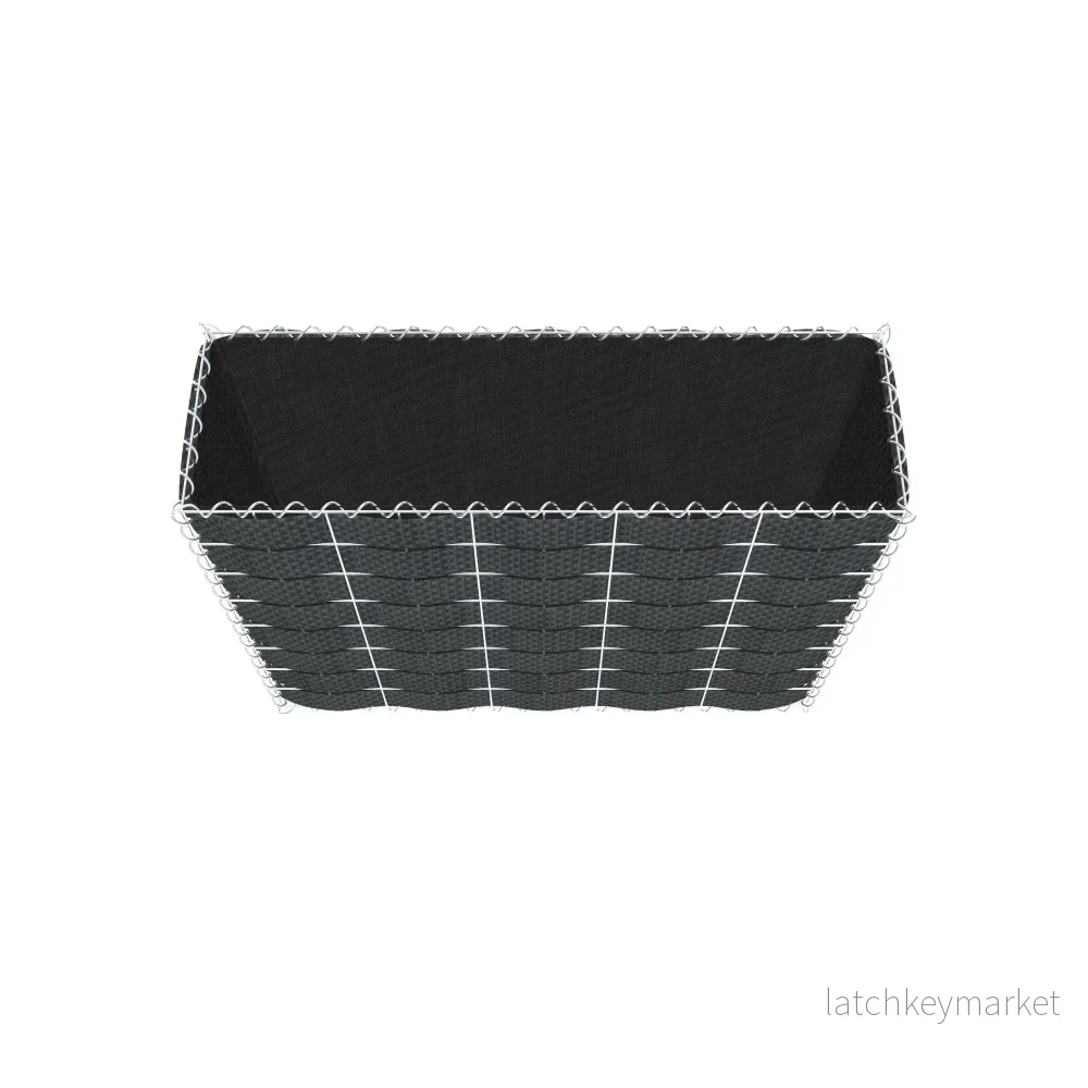 Grön gabion med fleece & insynsskydd 100 cm x 80 cm x 30 cm (L x H x D), maskstorlek 10 cm x 10 cm, spiral - Bild 3
