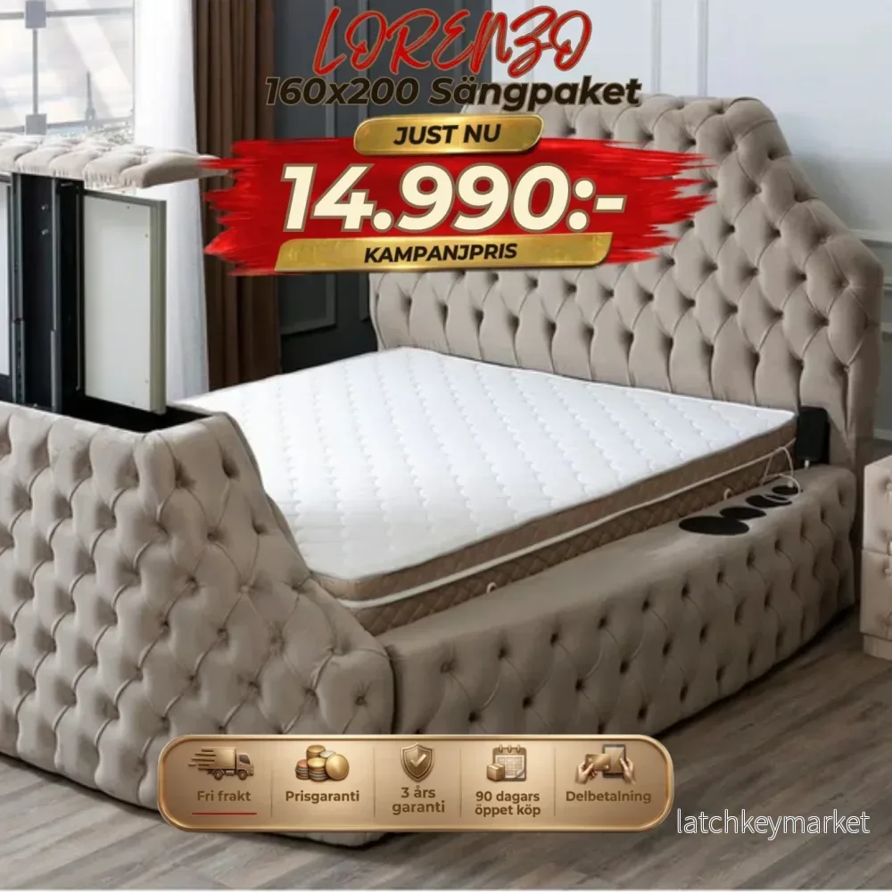 đŻ Lorenzo SĂ€ng-Huvudgavel-Förvaring med Madrass – 160×200 cm Beige đŻ Lorenzo SĂ€ng-Huvudgavel-Förvaring med Madrass – 160×200 cm Beige