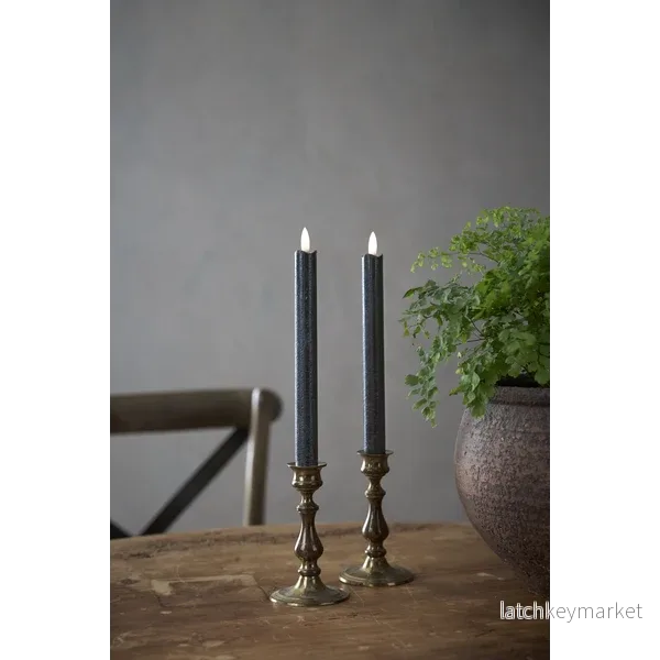 Batteridrivet LED Antikljus 2-pack Flamme Rustic 25 cm Svart - Bild 2