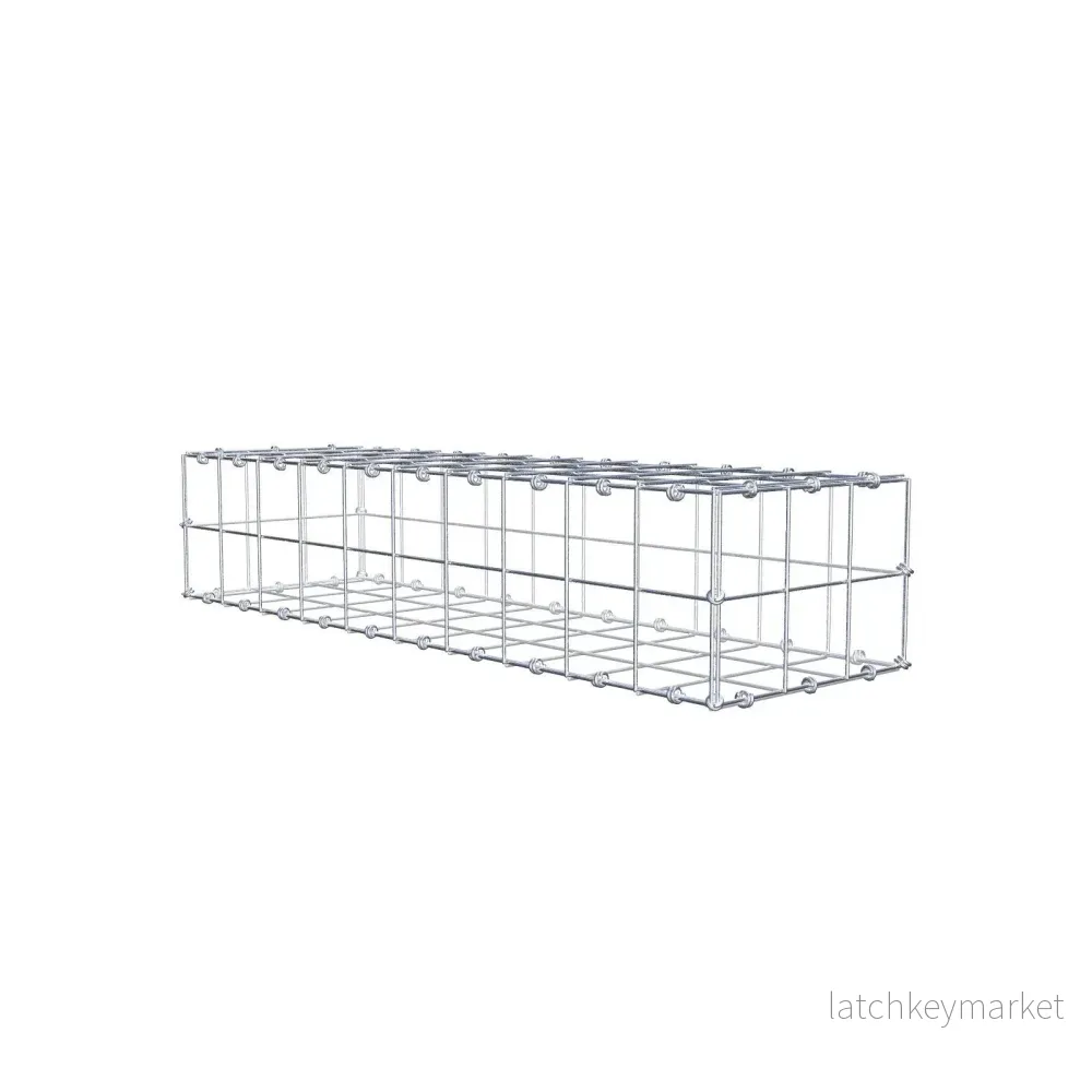 Gabion 100 cm x 20 cm x 30 cm (L x H x D), maskstorlek 10 x 10 cm, spiralring